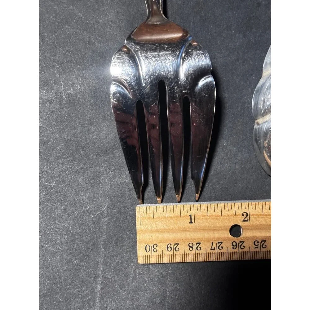 International Silverplate Interlude Pattern Serving Fork & Spoon Set Vintage 70s